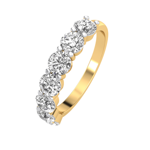 Anillo de boda de corte brillante de lujo de oro sólido de 18 quilates para mujer 1Cts VS Clarity EF Color Lab Grown Diamond IGI Certified - Product Image 1