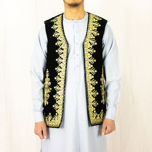 Beautiful Black Color Hand Embroidered <b>MEN</b> O Neck Afghani Style <b>Shalwar</b> <b>Kameez</b> in Wholesale Rate - Product Image 1