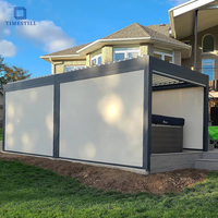 Pergola extérieure en alliage d'aluminium TIMESTILL résistante à la corrosion 4x6M avec store enrouleur imperméable et coupe-vent pour cour