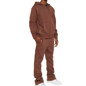 Chándales de ropa deportiva de invierno baratos personalizados al por mayor de alta calidad 100% ropa de calle de algodón transpirable para hombres stock personalizado listo - Product Image 1