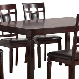 Modern small square table solid wood rectangular dining table home restaurant practical dining table and chairs 7-piece set