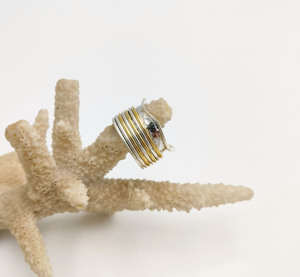 Handcrafted 925 Sterling Silver <b>Chunky</b> Unisex Spinner Thumb <b>Rings</b> Bezel Setting Wedding Bohemia Style Parties Handmade - Product Image 2