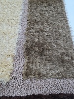 Adiva 3D Shaggy Moderner Blumen-Jacquard Gewebter Maschinengefertigter Dicker Jute-Teppich mit Mittlerem Flor, Reversibel mit Latex-Rückseite für Wohnzimmer