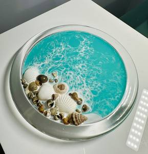 Portavelas de Resina Natural y Madera, Moderno, Hecho a Mano, con Forma Personalizada, para Velas de Té y Velas de Pilar, Decoración del Hogar - Product Image 4