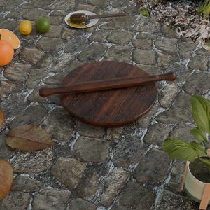Wooden Chakla Belan Set | Eco-Friendly Floral Pattern <b>Chapati</b> Roti <b>Maker</b> for Home Kitchen | Marco Enterprises Manufacturer - Product Image 1