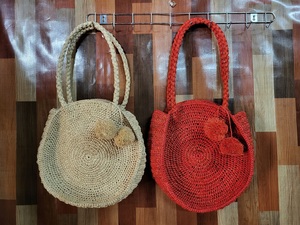 madagascar entirely handmade raffia crochet handbag <b>fabric</b> cotton lining shoulder <b>bag</b> cute natural straw <b>bag</b> for ladies - Product Image 4