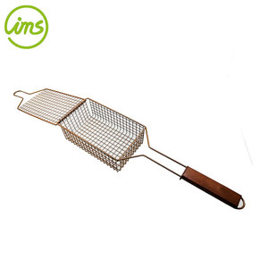 Logotipo personalizado BBQ Asar Cesta Flip Mango de madera de goma - Product Image 5