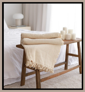 Natural <b>Cream</b> 100 Percent Cotton Lightweight Soft Breathable <b>Bed</b> Cover Pike Bedspread 200x320 cm 79x126 inches - Product Image 6