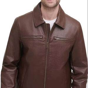 Chaqueta de cuero de estilo clásico para hombre Premium con logotipo personalizado prendas de vestir exteriores informales con transpirable de talla grande para el invierno - Product Image 1