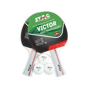 Icónico Set de Tenis de Mesa Victor de Stag, Hecho de Madera, Goma y Fibra de Carbono para Entusiastas del Deporte - Product Image 1