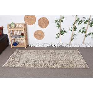 Tapis en laine classique moderne Beige et marron Patchwork Design Rectangle Tapis de salon (3.1X6.7 pieds) - Product Image 1
