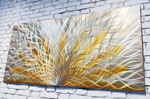 Arte de la pared de Metal moderno geométrico decoración única escultura de hierro hecha a mano elegante acento de pared para el hogar y la Oficina - Product Image 3