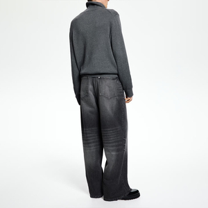 Pantalones vaqueros negros rectos holgados de alta calidad 2025 al por mayor, pantalones vaqueros holgados personalizados para hombre, ropa informal estilo Hip Hop, pantalones vaqueros - Product Image 5