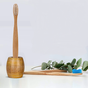 Support de brosse à dents en bois de manguier et métal écologique, forme carrée, accessoire de salle de bain pour enfants, étanche, prix supérieur, porte-brosse à dents - Product Image 6