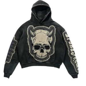 Nouveau Premium Qualité Lavé À L'acide Personnalisé En Détresse Lavé À L'acide Boxy Unisexe Hoodies Surdimensionné Coton Polaire Recadrée Hommes Hoodies - Product Image 1