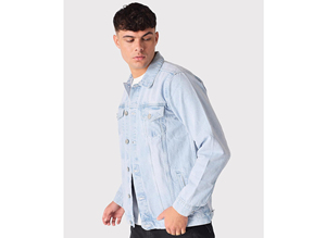 Chaqueta Vaquera Rasgada de Alta Calidad con Botones Delanteros, Venta en Línea, Chaqueta Vaquera para Hombre con Lavado Ácido, Chaqueta de Invierno - Product Image 3