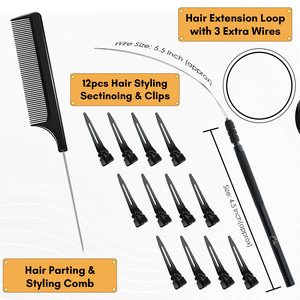 Kits d'outils d'extensions de cheveux en vente chaude ruban adhésif en pince kératine enlèvement de liaison pince crocodile ciseaux mini cutter avec sac à outils à fermeture éclair - Product Image 5