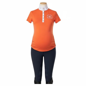 Vêtements de sport d'équitation pour femmes enceintes avec broderie, polyester extensible, confort optimal, vêtements d'entraînement en écurie, équipement d'équitation - Product Image 1
