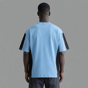 T-shirt homme streetwear personnalisé, 2 tons, 100% coton, coupe oversize, épaules tombantes, logo imprimé sur mesure, coupe ample. - Product Image 6