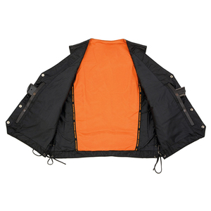<b>Men's</b> Reversible Black Orange Stand Collar <b>Vest</b> Winter Street Style Waistcoat Custom Design Wholesale Factory - Product Image 6