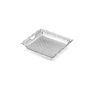 Atractivo plato de servicio de aluminio diseñado martillado Venta caliente Almacenamiento de servicio de metal fundido disponible al precio más barato para la venta - Product Image 4