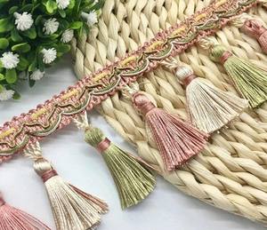 12 Yardas / 10 Colores / FRANCK Borla de Bolas con Cuentas y Flecos - Product Image 3