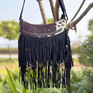 กระเป๋าถือหนังวัวขนสัตว์มาใหม่สำหรับผู้หญิงกระเป๋าสตางค์หนังกลับสไตล์ตะวันตกมีซิปปิดกระเป๋าถืออเนกประสงค์ - Product Image 1