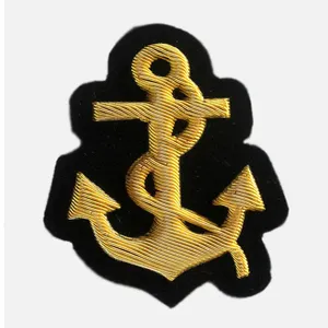 Professional Wholesale White Star Line Titanic Hand Made Bullion Wire Embroidery Officers Badges OEM Customized Logo By Madrid