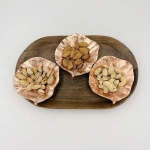 Juego de Tazones Decorativos Reutilizables con Acabado de Cobre en Forma de Hoja para Frutos Secos, Color Elegante para Decoración del Hogar u Oficina, Regalo de Boda Moderno - Product Image 2