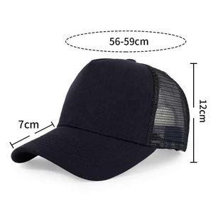 OEM de alta calidad logotipo personalizado corona alta Hip Hop Unisex Snapback Net Caps ala curva 5 paneles algodón lona camionero sombreros para hombres - Product Image 6