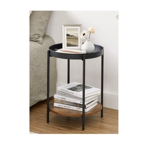 Carrito de servicio de metal negro con gran espacio, perfecto para servir bebidas, aperitivos y comidas en eventos - Product Image 3