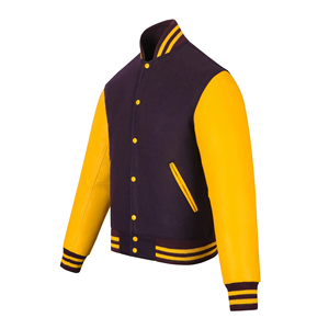 Chaqueta universitaria Letterman de cuero bordado de alta calidad con capucha y forro de lana Material de tela de calidad superior - Product Image 1
