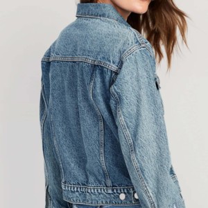 Precio de fábrica transpirable Denim Jean Chaqueta de invierno Crock Top Mujer Blue Jean Jacket Spring Thin Jean Chaquetas para mujer - Product Image 4