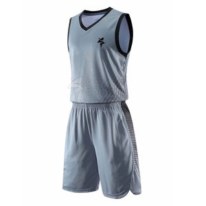 Ensembles d'uniformes de basketball personnalisés de haute qualité, grandes tailles, imprimés par appliqué, 100 % polyester, séchage rapide, antibactériens pour l'été - Product Image 1