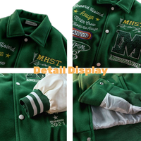 Nouveauté 2024 : Blouson de baseball personnalisé en chenille brodée pour homme, grande taille, imperméable, avec boutons – Vente en gros OEM de haute qualité