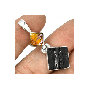Unique 925 Sterling Silver Cacoxenite Tourmaline Rugueux Gemme Pendentif Bijoux Fournisseur En Vrac Prix OEM ODM - Product Image 5