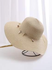 เข็มขัดแบบหัวเข็มขัดตกแต่งทำจากหญ้าธรรมชาติป้องกันรังสี UV สำหรับชายหาดกลางแจ้ง - Product Image 2