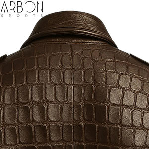 แจ็กเก็ตหนังสำหรับผู้ชายสีน้ำตาลกาแฟใหม่ล่าสุด - Product Image 6