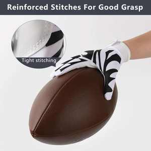 High Quality Pro Style American Football Gloves with <b>Sticky</b> Grip Breathable Leather Fabric Tight Fit Design for Training Use - Product Image 3