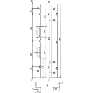 Security Angle Strike Plate 300mm Length 25mm Width 2mm Thickness Stainless Steel Matt Brushed 005/3126 SCHNEGEL <b>Storage</b> <b>Lockers</b> - Product Image 3