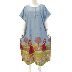 Women's Summer Floral Jumbo Sleepwear Set Soft Breathable Thermal Short Sleeve Rayon Pajamas Elastic Waist for Daily Use - Product Image 5