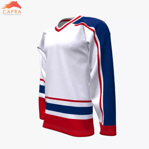 Maillot de hockey sur glace CAPRA BRAND de haute qualité pour hommes, design personnalisé 2023, imprimé par transfert thermique, prix de gros, style assorti, MOQ de 10 pièces - Product Image 2