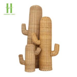 Alta calidad mimbre desierto Cactus ratán decoración para habitación para niños hecho a mano OEM personalizado Vietman al por mayor - Product Image 5