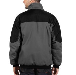 Veste de travail personnalisée en toile 100% coton noire pour homme, respirante, avec fermeture éclair, grande taille, coupe-vent - Product Image 3