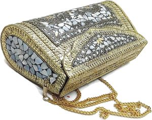 กระเป๋าคลัทช์โมเสคทนทานพร้อมโครงสร้างโลหะแข็งแรงกระเป๋าคลัทช์สำหรับงานปาร์ตี้โดยหัตถกรรมโซนส่งออก - Product Image 3