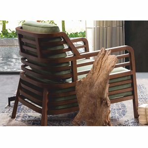 Modern Solid Wood Armchair with Green Velvet <b>Cushion</b> Minimalist Accent Lounge <b>Chair</b> <b>for</b> Living Room - Product Image 4