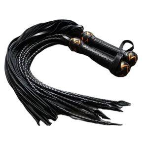 JEXMOO Fouet en cuir fait main personnalisé, noir, 2 ensembles, équipement de bondage, nouvelle arrivée, équipement de bondage pour adultes, 2 ensembles, international - Product Image 1