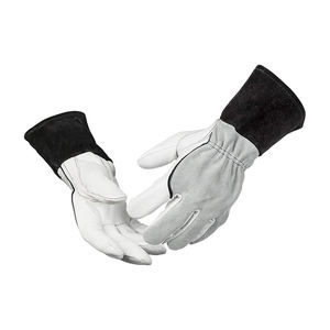 Soldadura cabra/cuero dividido resistente al calor mano protectora a prueba de chispas pesado Tig seguridad trabajo guantes con guantes de puño largo - Product Image 6