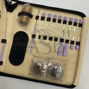 Pinzas para Extensiones de Cabello de Acero Inoxidable de Color Morado Ecológicas, Modelo ASB-HET-229 de la Marca ASB, para Uso Comercial - Product Image 3