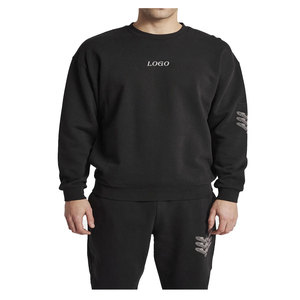 Costume de jogging unisexe de grande taille pour hommes, de couleur unie, conçu sur mesure, ensemble de deux pièces de qualité avec logo personnalisé sur la taille - Product Image 5